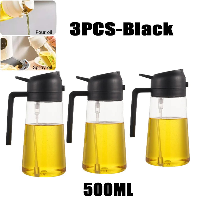 2-in-1 Glass Oil Sprayer & Dispenser for Cooking, Baking, Grilling & Air Fryer