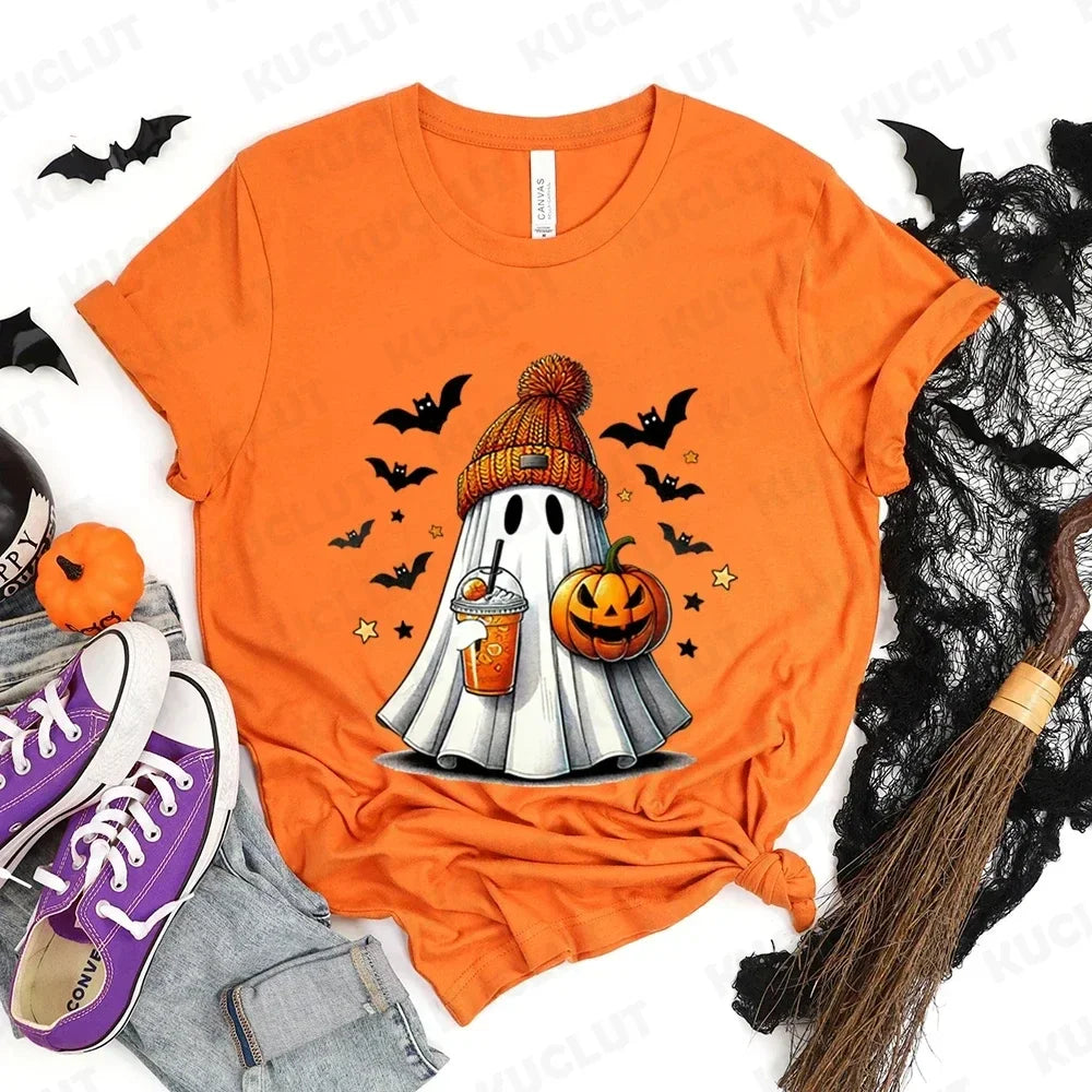 Cute Halloween Ghost Graphic T-Shirt
