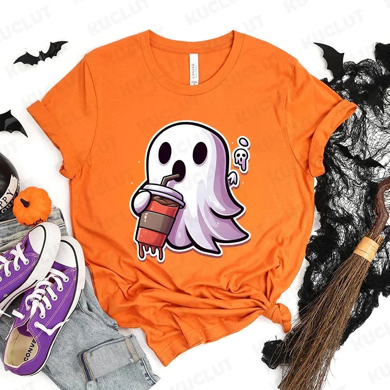 Cute Halloween Ghost Graphic T-Shirt