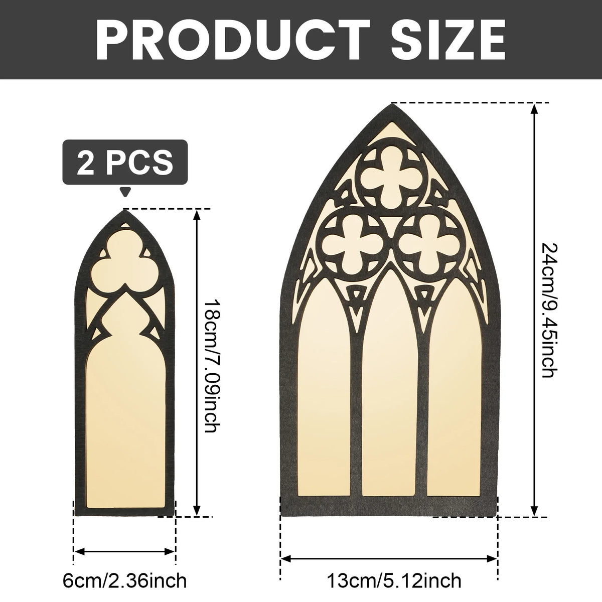 Gothic Cathedral Arch Wall Mirrors | Vintage Gothic Decor