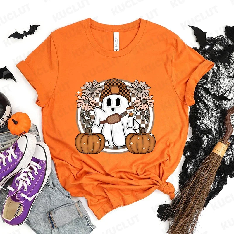 Cute Halloween Ghost Graphic T-Shirt