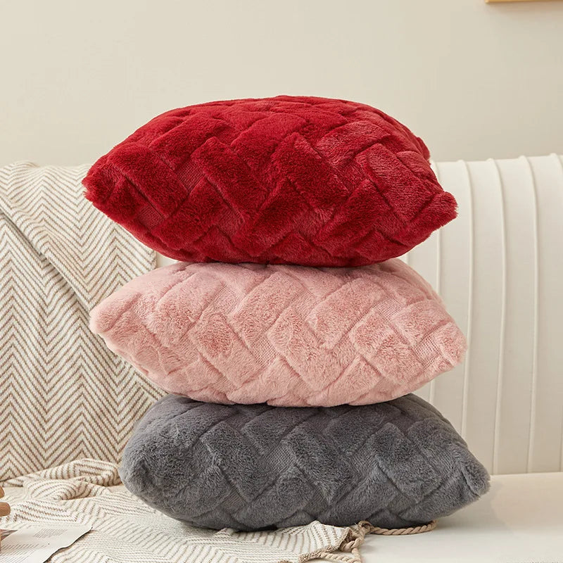 Luxe Plush Throw Pillow Cover | Soft Textured Home Decor