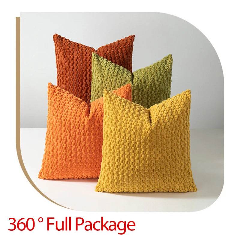 Textured Corduroy Throw Pillow Covers – Soft 18x18 Decorative Cushion Covers