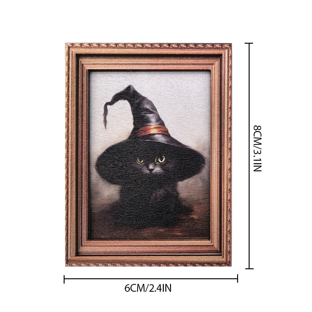 Haunted Mini Portrait Magnets | Vintage Halloween Decor