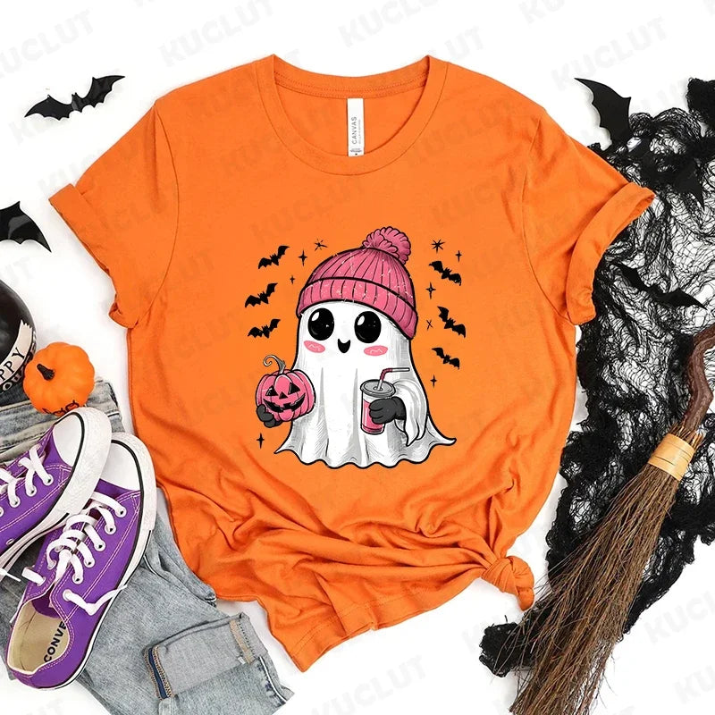 Cute Halloween Ghost Graphic T-Shirt