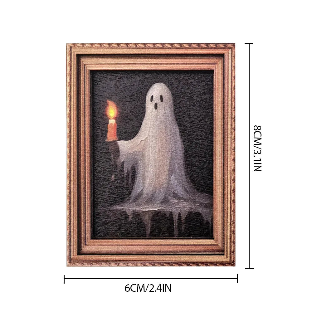 Haunted Mini Portrait Magnets | Vintage Halloween Decor