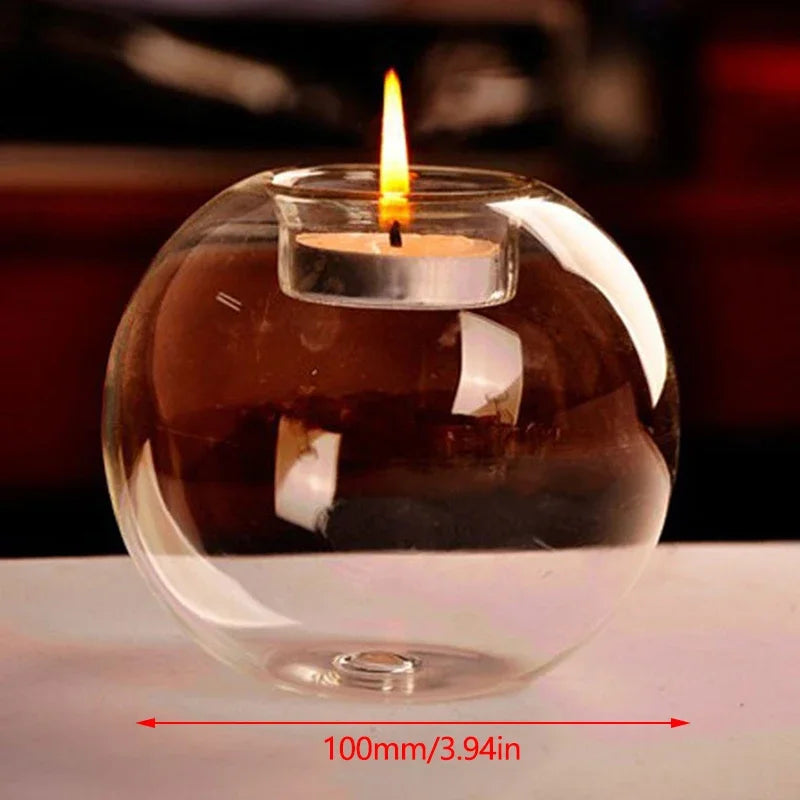 Floating Glass Tealight Holder | Round Candle Vase