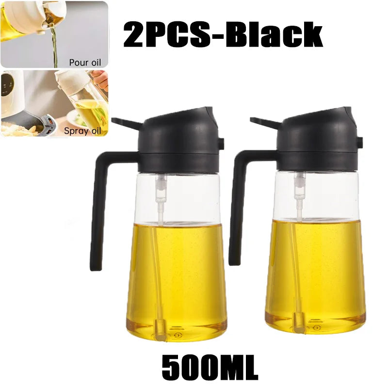 2-in-1 Glass Oil Sprayer & Dispenser for Cooking, Baking, Grilling & Air Fryer