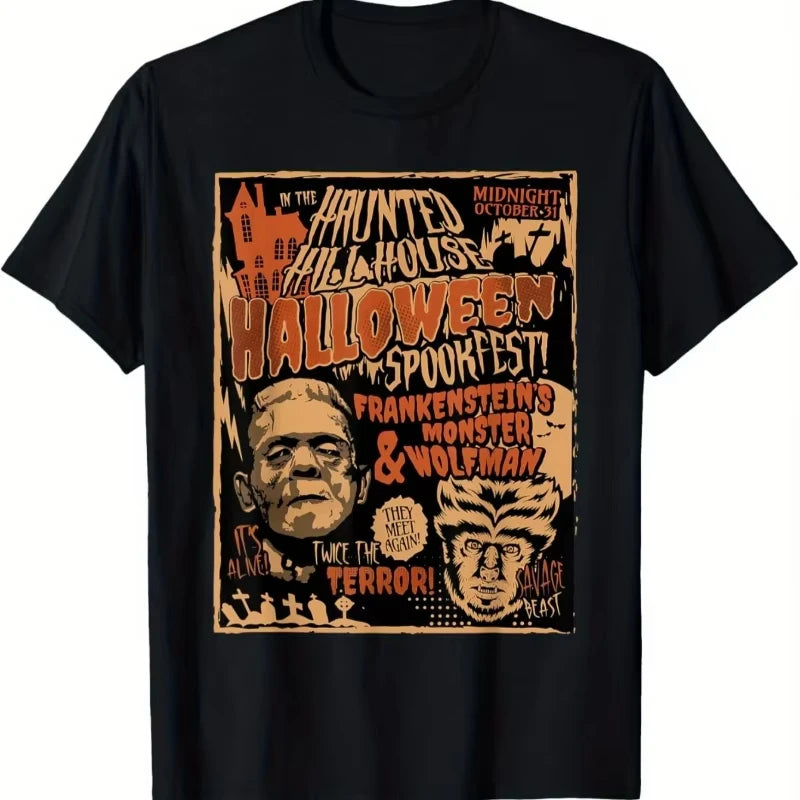 Retro Halloween Horror Graphic T-Shirt