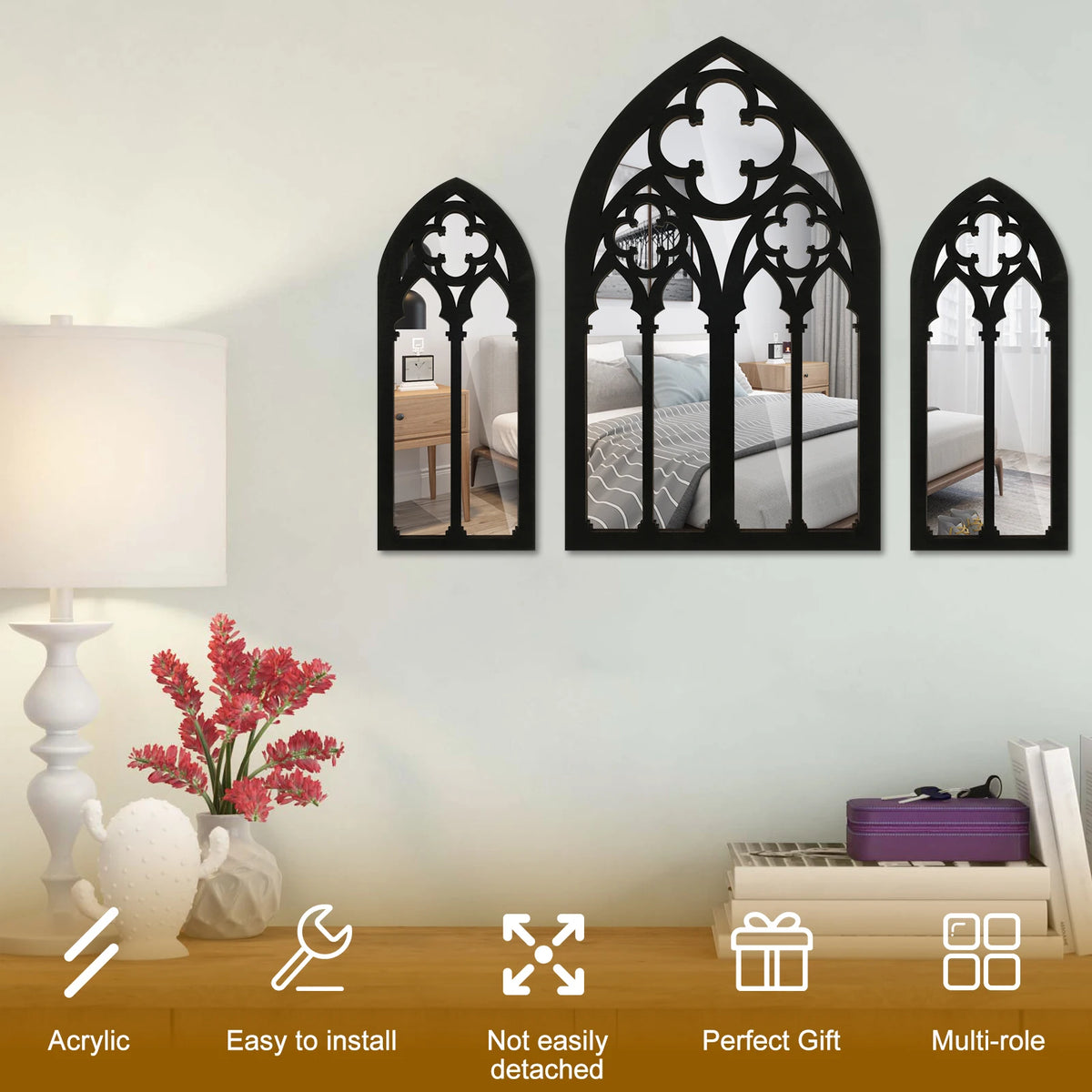 Gothic Cathedral Arch Wall Mirrors | Vintage Gothic Decor
