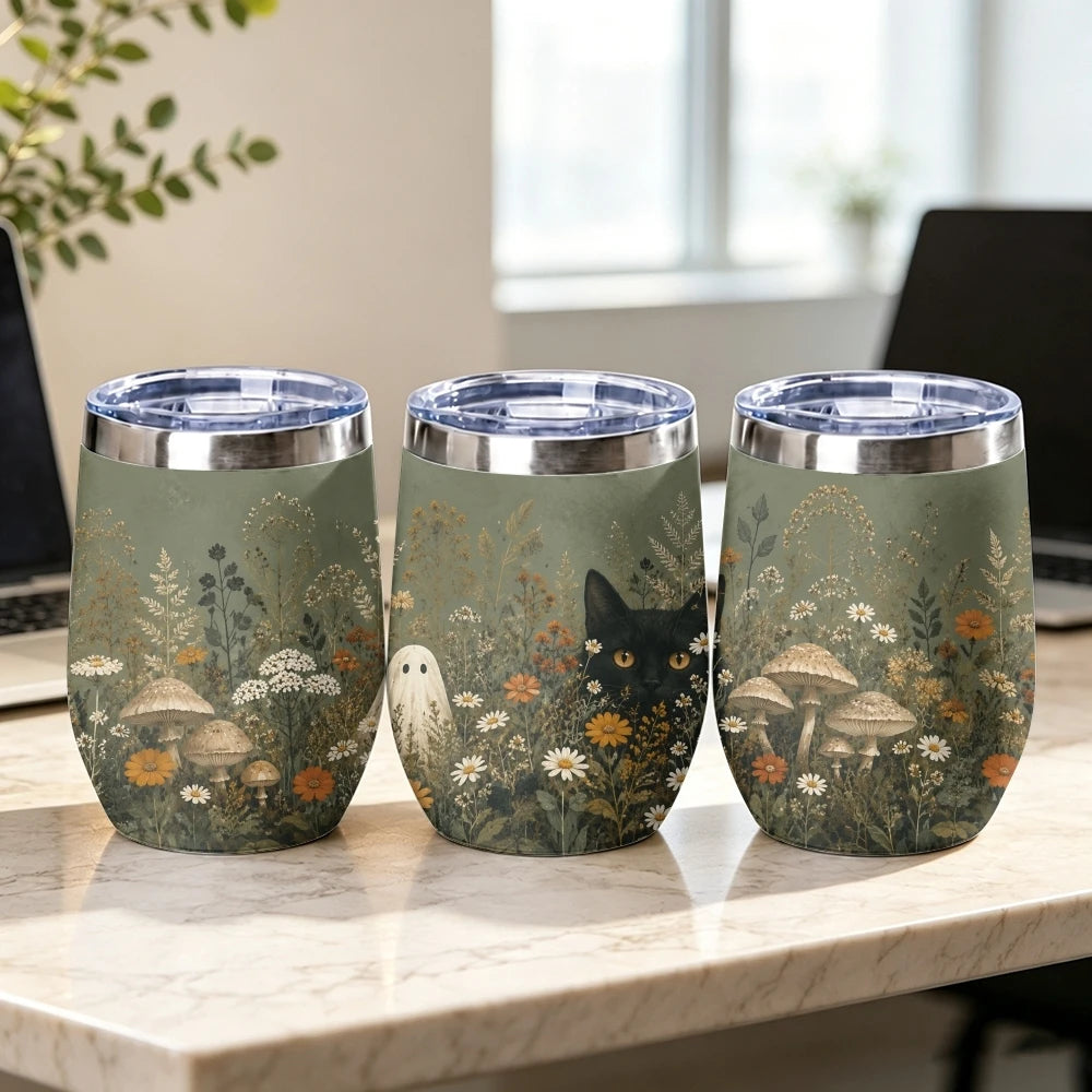 Spooky Halloween Insulated Wine Tumbler with Lid