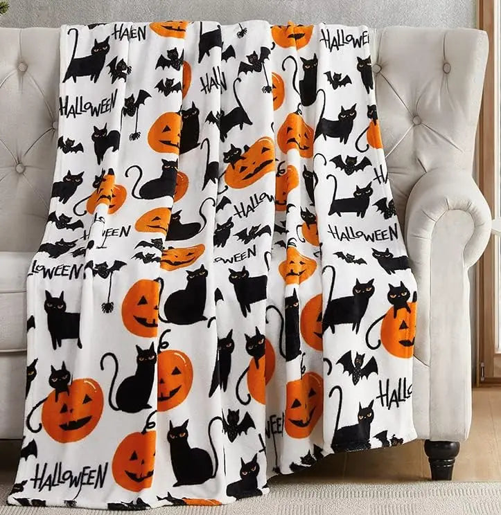 Cozy Halloween Throw Blanket | Spooky Seasonal Decor