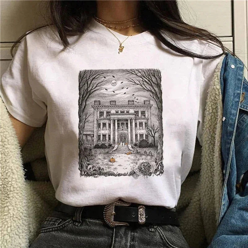 Vintage Gothic Ghost & Oddities Graphic T-Shirt