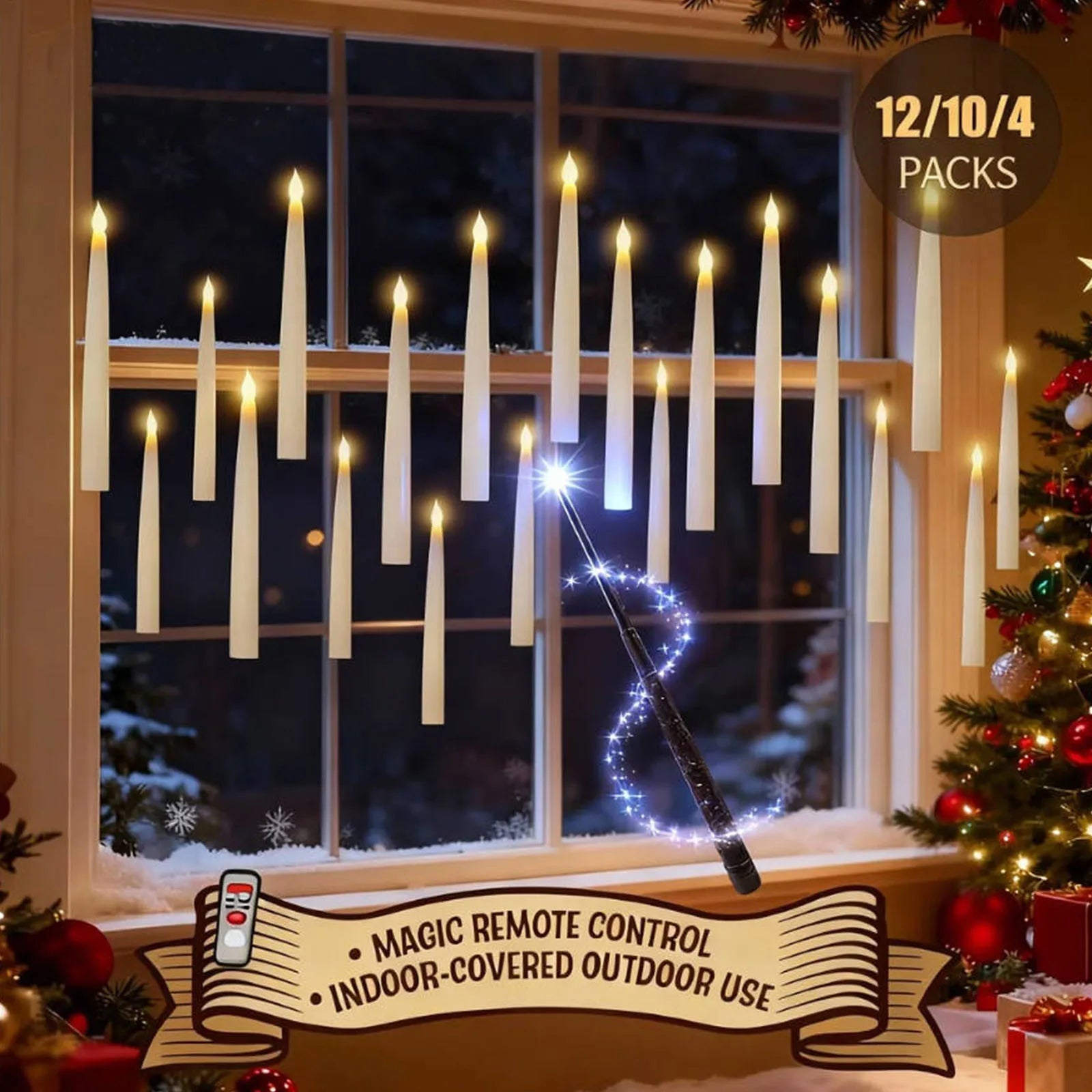 Floating Flameless Candles with Wand Remote | 12 Piece Set