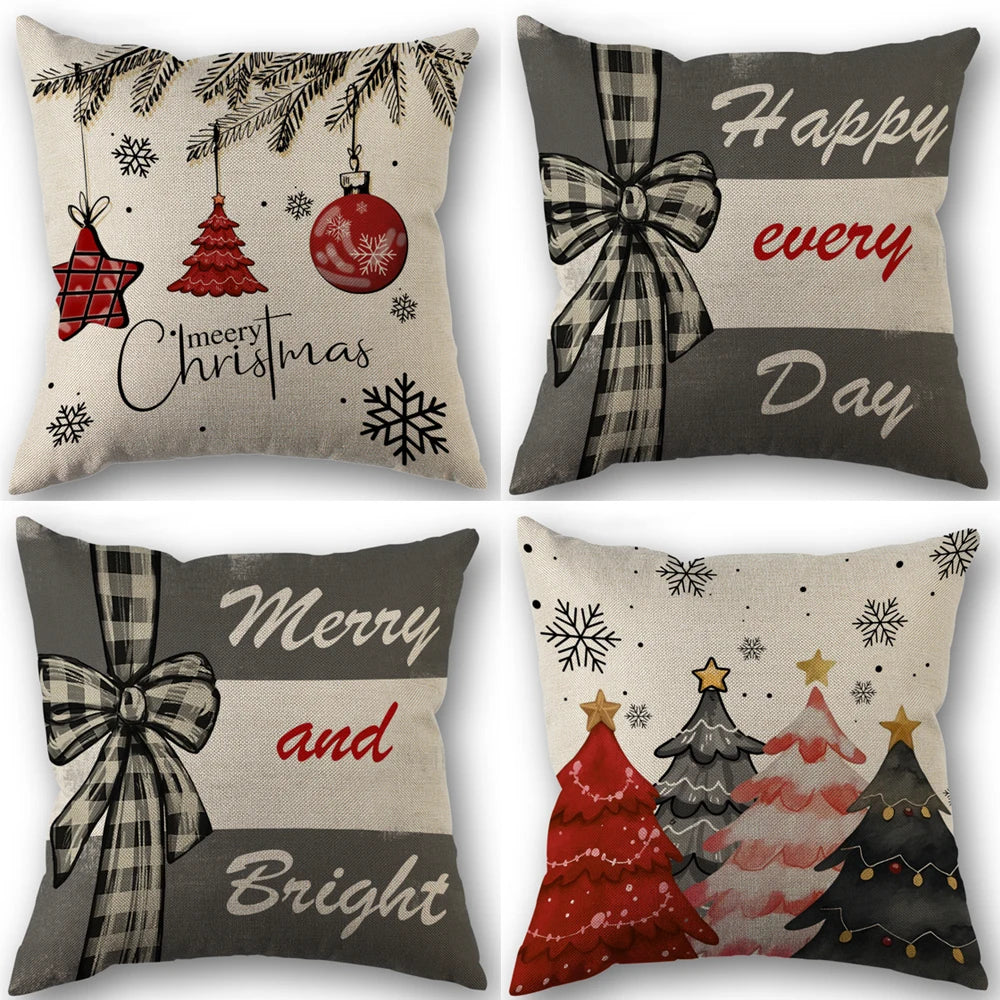 Christmas Decorative Throw Pillow Covers – 18x18 Seasonal Designs