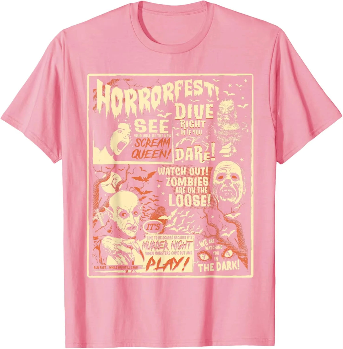 Retro Halloween Horror Graphic T-Shirt