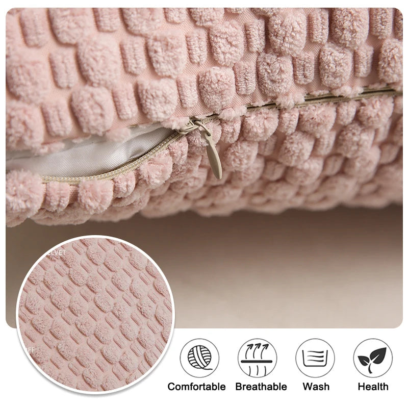 Textured Corduroy Throw Pillow Covers – Soft 18x18 Decorative Cushion Covers