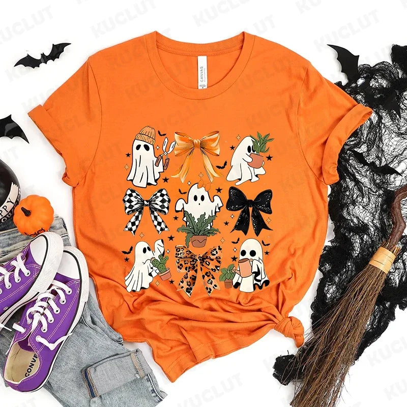 Cute Halloween Ghost Graphic T-Shirt