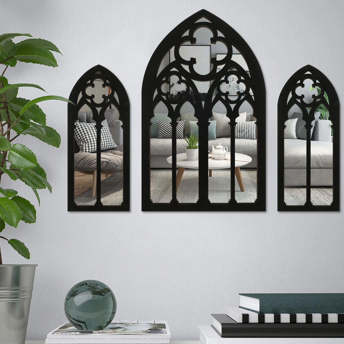 Gothic Cathedral Arch Wall Mirrors | Vintage Gothic Decor