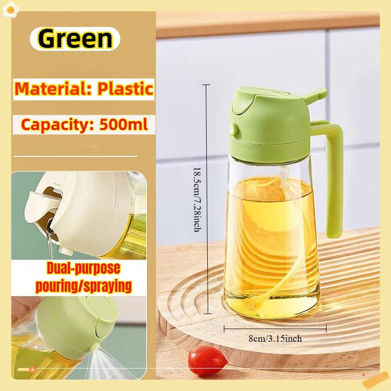 2-in-1 Glass Oil Sprayer & Dispenser for Cooking, Baking, Grilling & Air Fryer