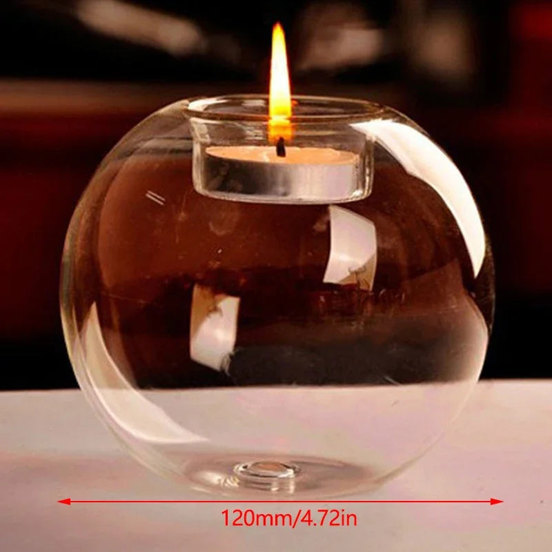 Floating Glass Tealight Holder | Round Candle Vase
