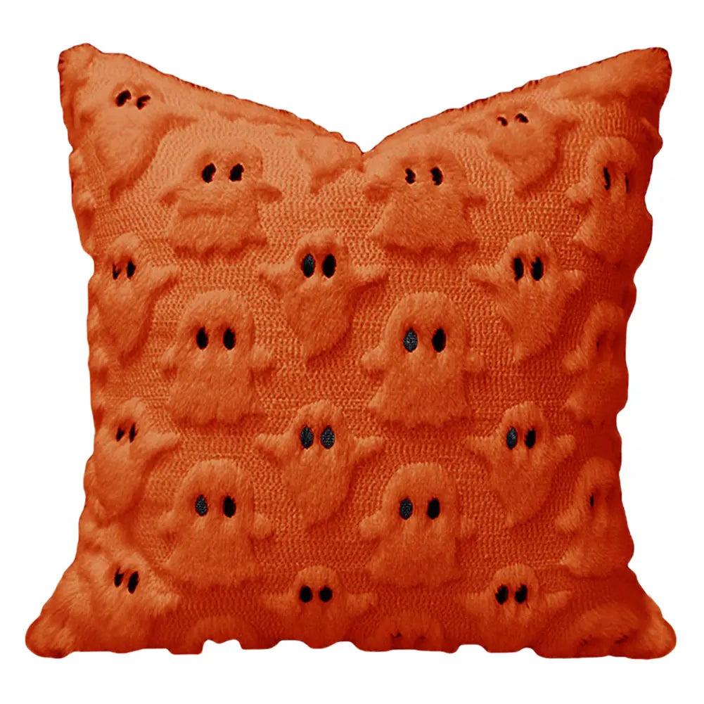 Fall & Halloween Plush Throw Pillow Covers | Ghost & Pumpkin Decor
