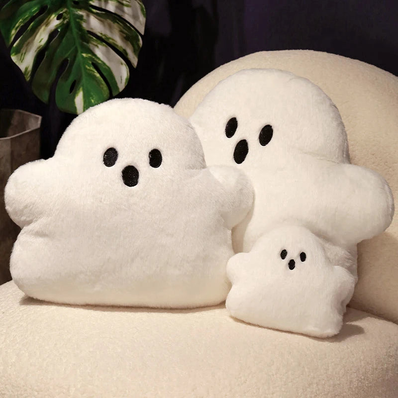 Cute Ghost Plush Pillow | Soft Halloween Throw Cushion