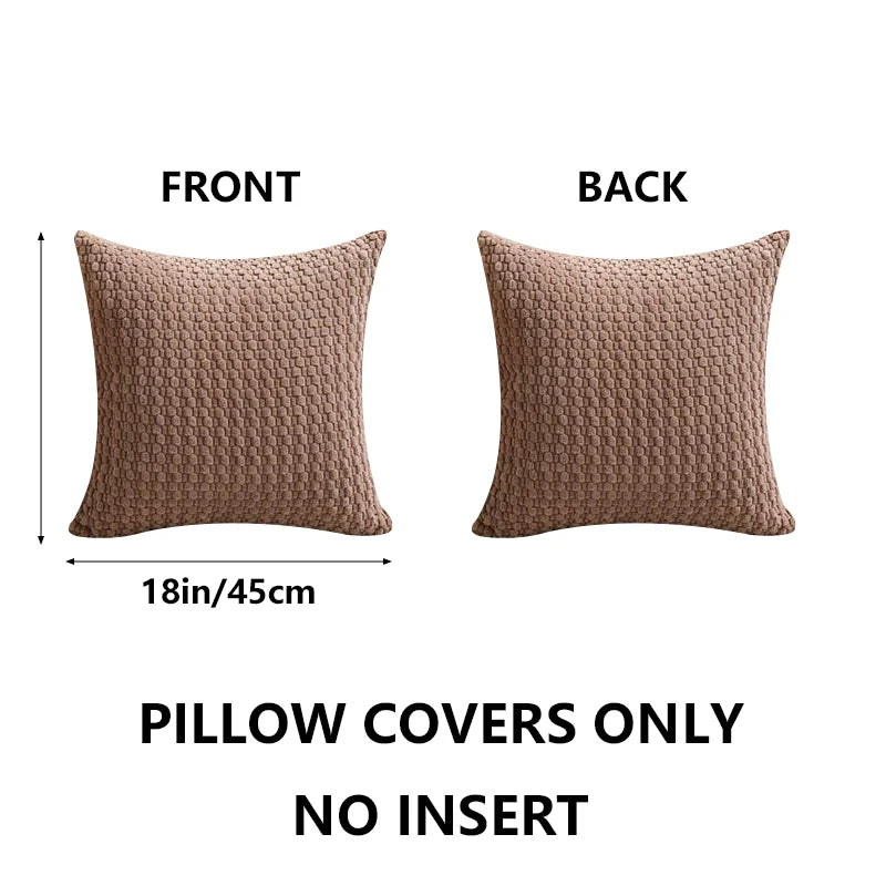Textured Corduroy Throw Pillow Covers – Soft 18x18 Decorative Cushion Covers