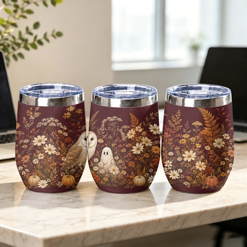 Spooky Halloween Insulated Wine Tumbler with Lid