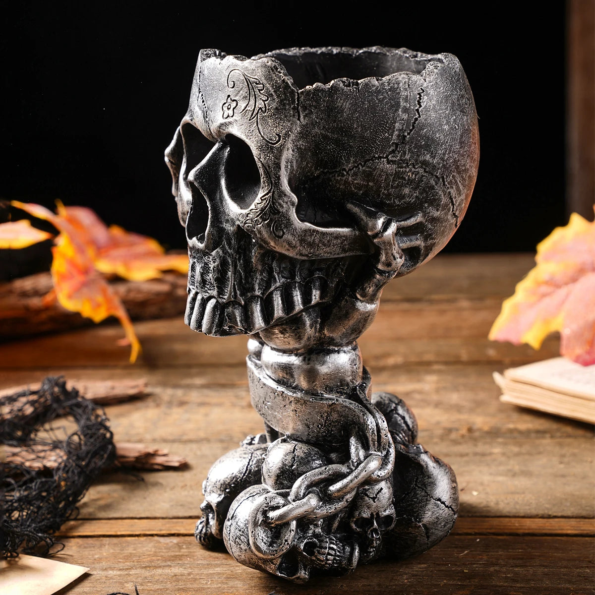 Skeleton Hand Skull Vase | Gothic Halloween Decor