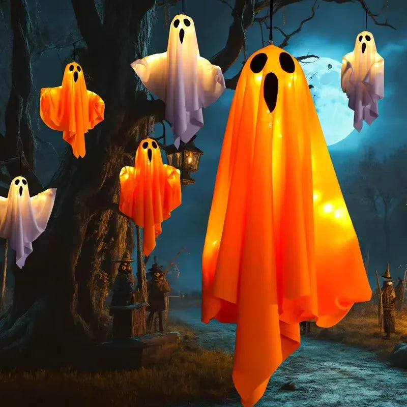 Light-Up Hanging Ghost | Glowing Halloween Decoration
