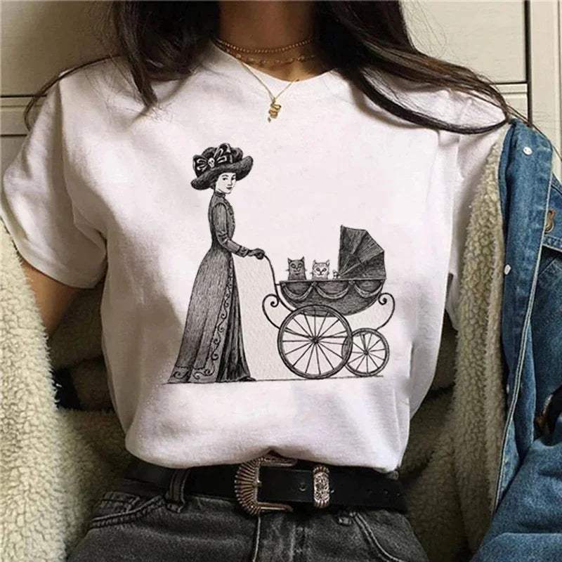 Vintage Gothic Ghost & Oddities Graphic T-Shirt