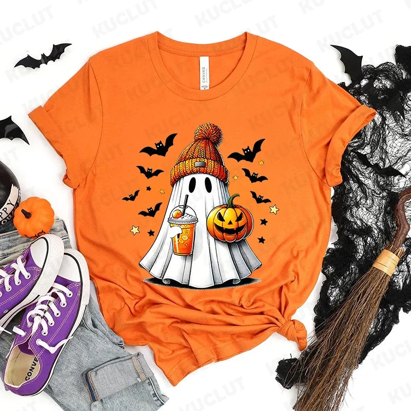 Cute Halloween Ghost Graphic T-Shirt