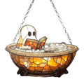 Stained Glass Ghost Hanging Ornament | Halloween Suncatcher Decor