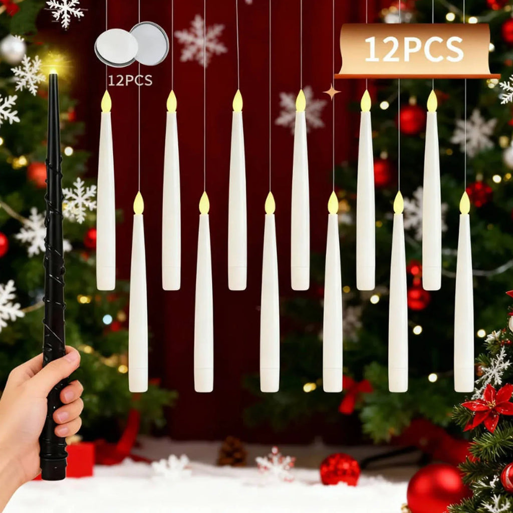Floating Flameless Candles with Wand Remote | 12 Piece Set