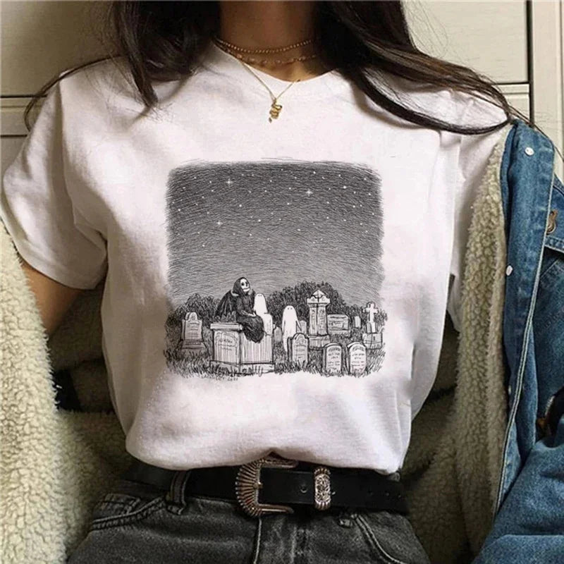 Vintage Gothic Ghost & Oddities Graphic T-Shirt
