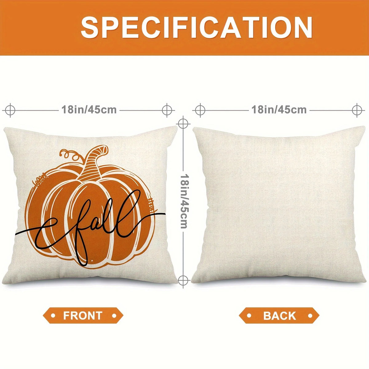 Fall Decorative Throw Pillow Covers – 18x18 Seasonal Designs