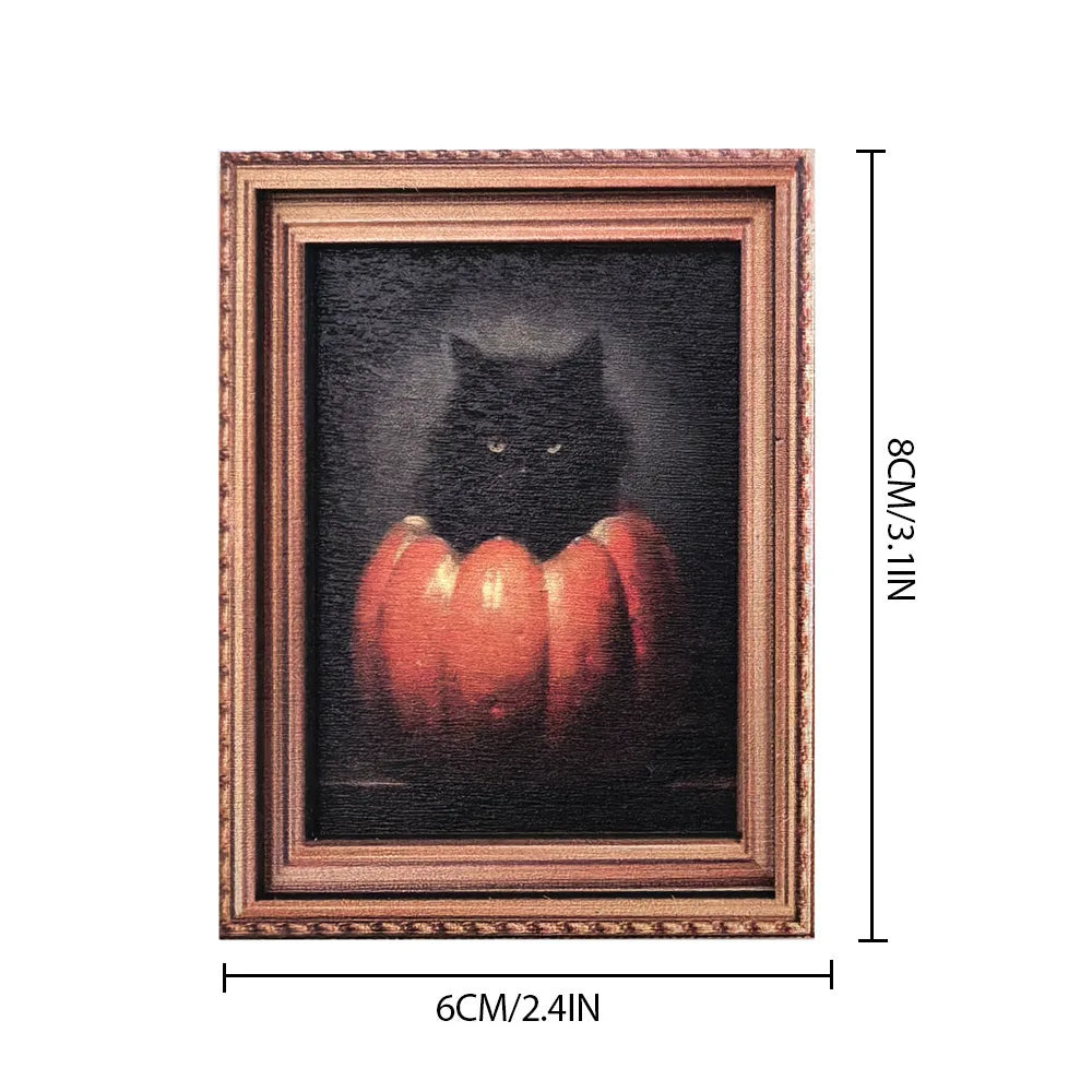 Haunted Mini Portrait Magnets | Vintage Halloween Decor