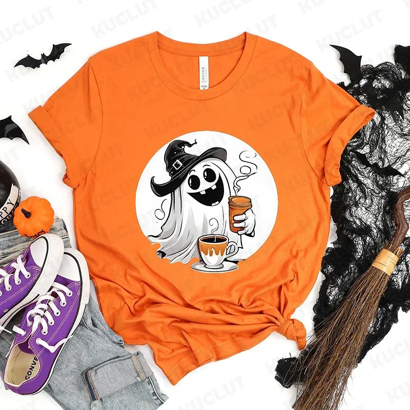 Cute Halloween Ghost Graphic T-Shirt