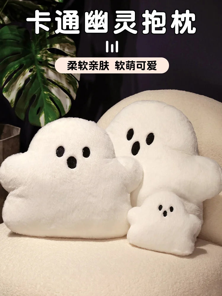 Cute Ghost Plush Pillow | Soft Halloween Throw Cushion
