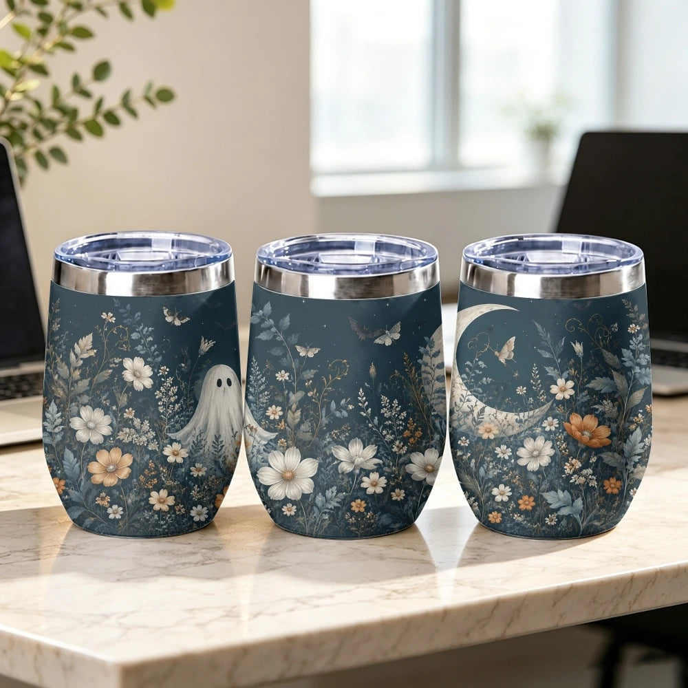 Spooky Halloween Insulated Wine Tumbler with Lid