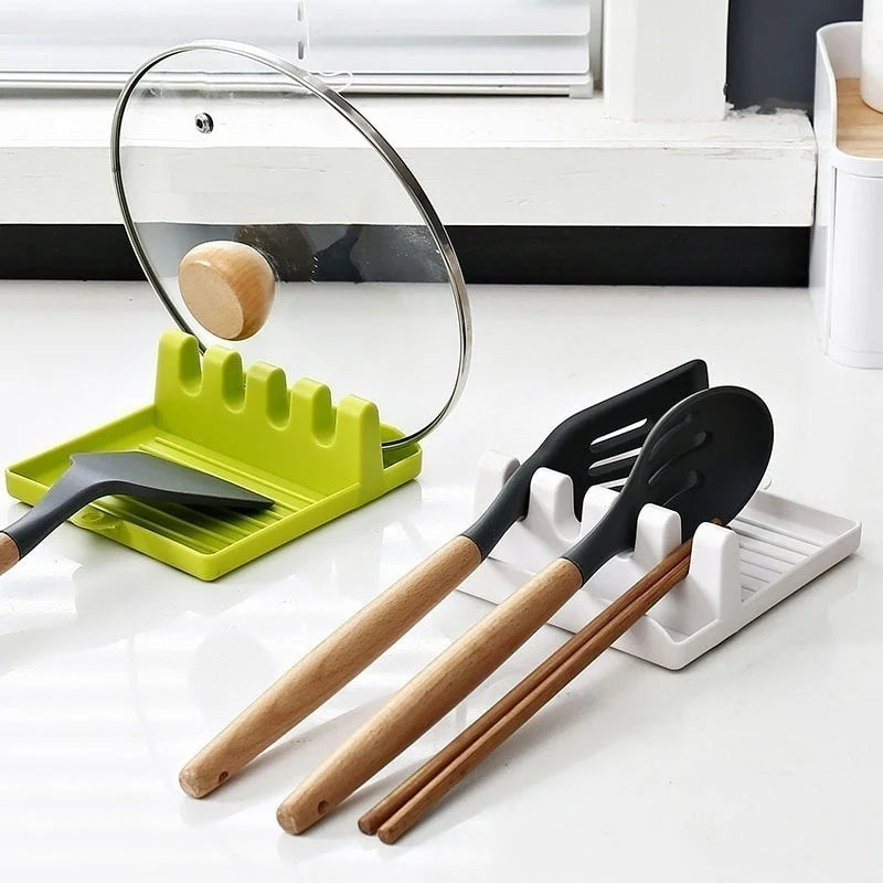 Kitchen Spoon & Pot Lid Holder – Non-Slip Utensil Rest for Countertops