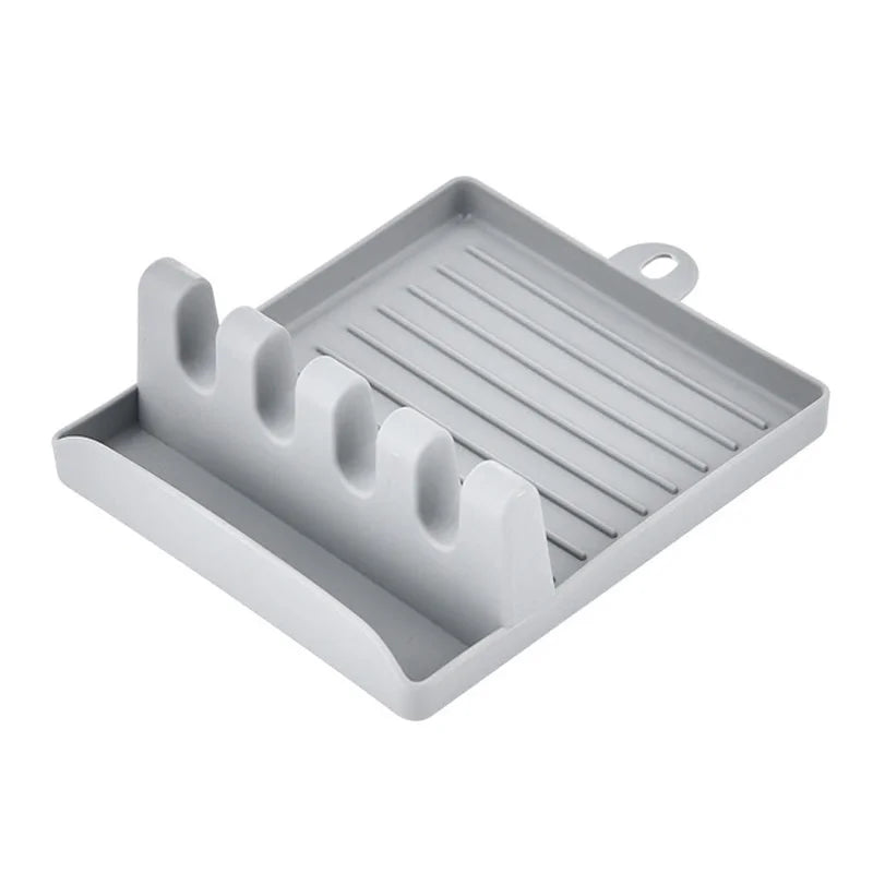 Kitchen Spoon & Pot Lid Holder – Non-Slip Utensil Rest for Countertops