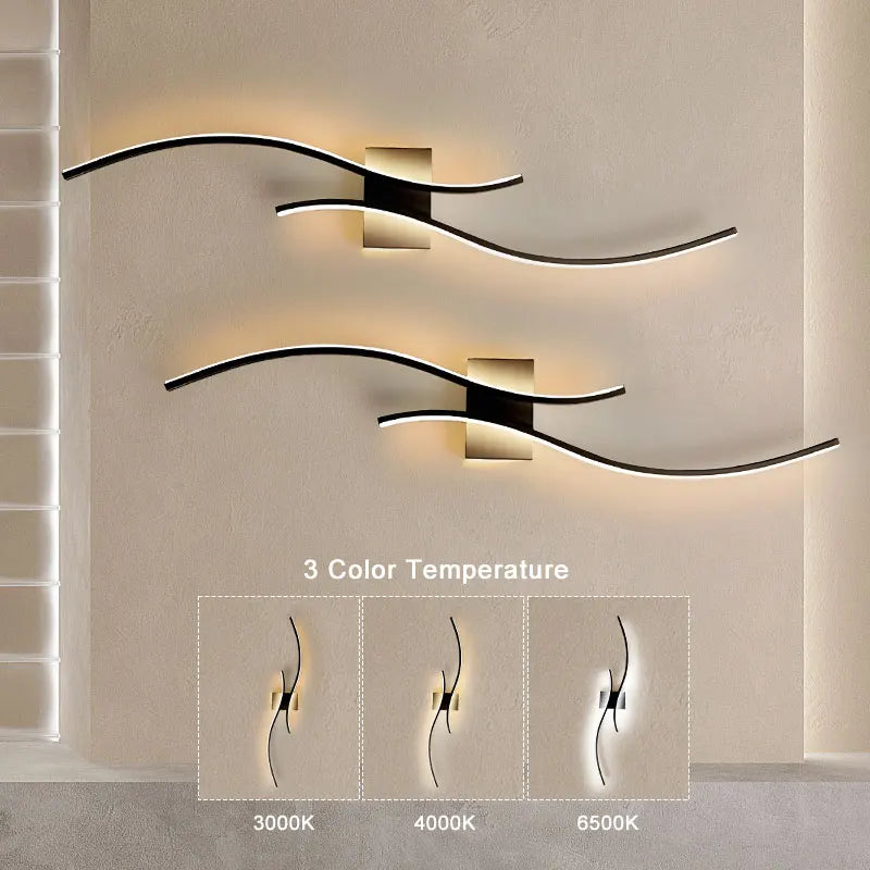 Modern Wave LED Wall Sconce