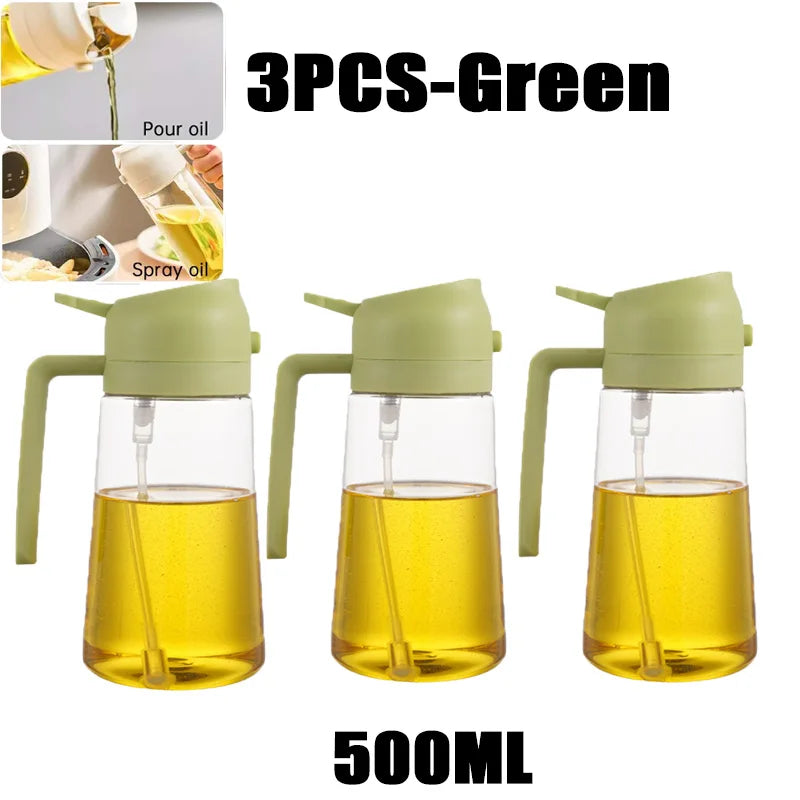 2-in-1 Glass Oil Sprayer & Dispenser for Cooking, Baking, Grilling & Air Fryer