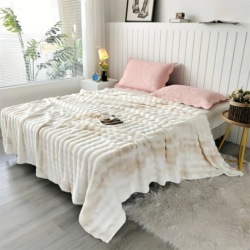Luxury Plush Faux Fur Throw Blanket | Soft Cozy Bed & Sofa Blanket