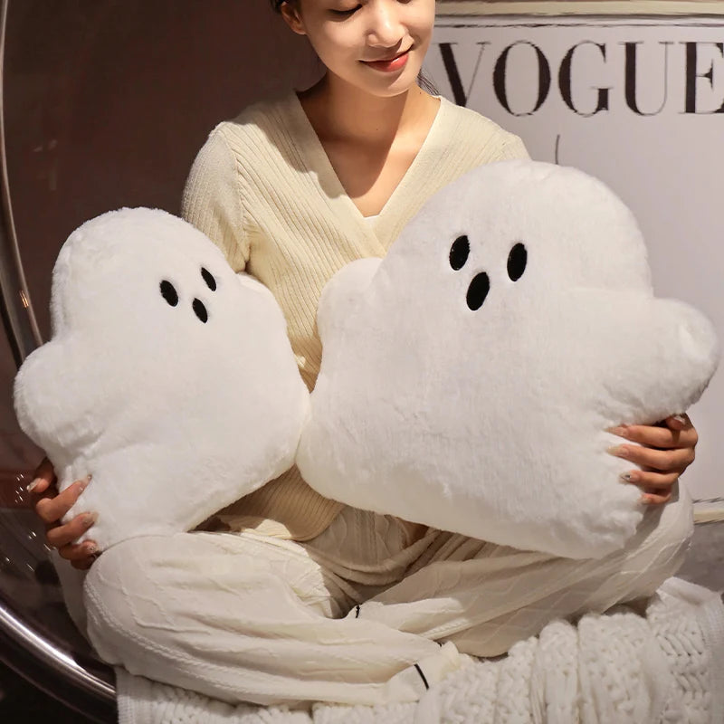 Cute Ghost Plush Pillow | Soft Halloween Throw Cushion
