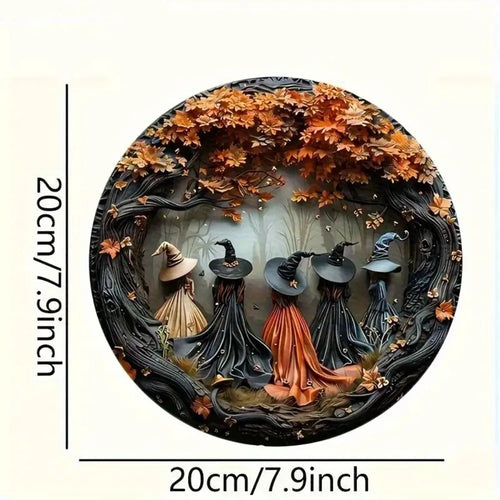 Autumn Witches Hanging Sign | Gothic Witch Wall Decor