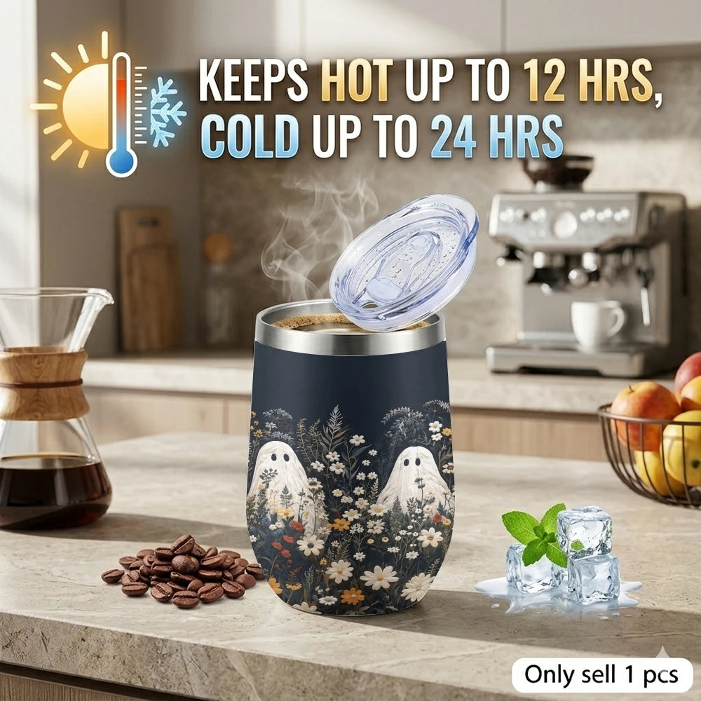 Spooky Halloween Insulated Wine Tumbler with Lid