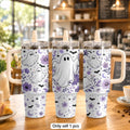 40oz Cute Ghost & Pumpkin Halloween Tumbler with Handle & Straw